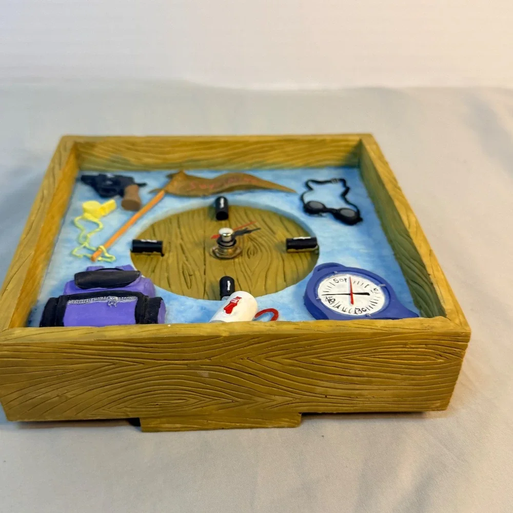 Vintage Swimming Theme 3D Resin Shadow Box Desk Clock Swim Coach Gift Decor